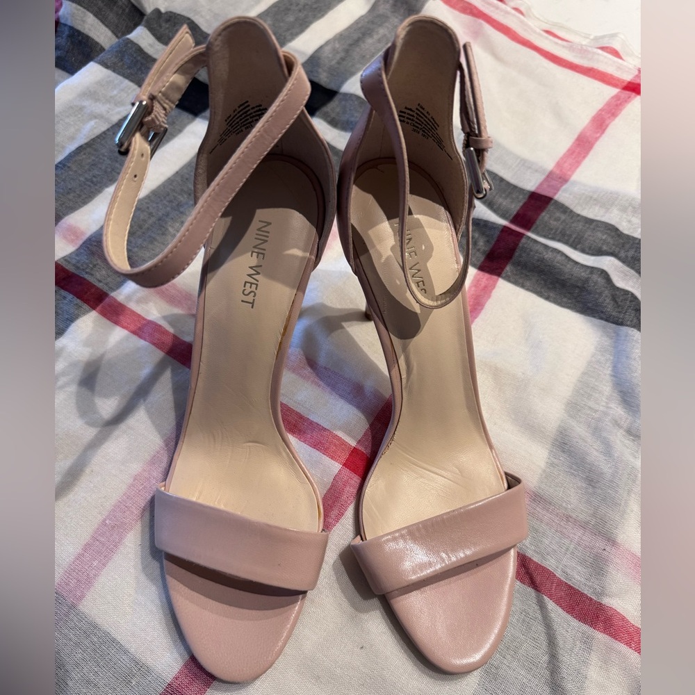 Nine West Pale Pink Stiletto Heels with Ankle Strap